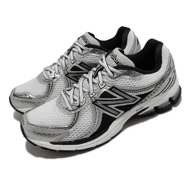【NEW BALANCE】休閒鞋 860 V2 男鞋 女鞋 黑 金屬銀 NB 復古 慢跑鞋(ML860XD-D)