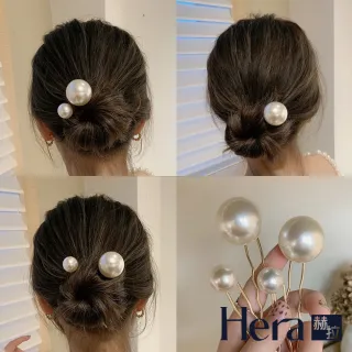 【HERA 赫拉】古典風珍珠盤髮髮簪兩入組 L111051108(盤髮髮簪)