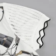 【ILEY 伊蕾】時尚摩登絲巾印花造型V領雪紡上衣(白色；M-XL；1222061424)