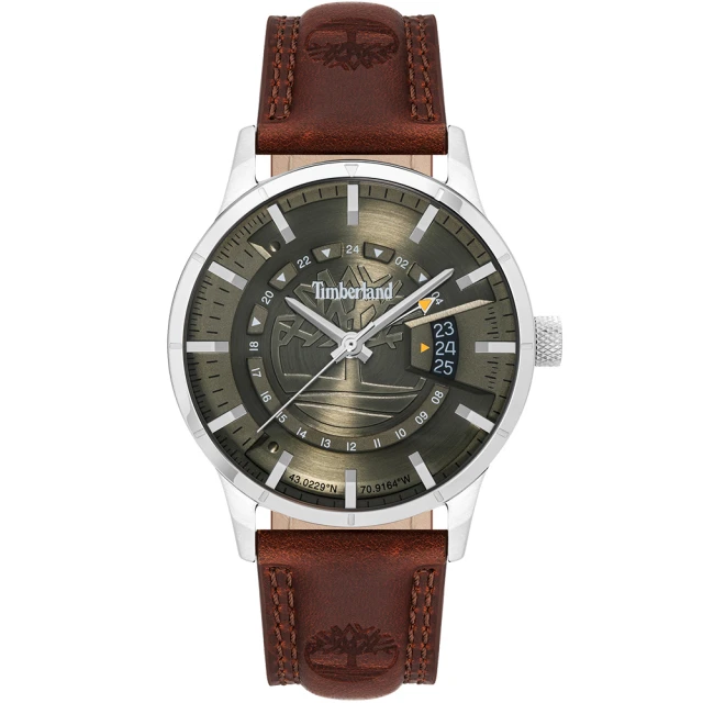 【Timberland】文藝時尚兩地時間手錶-42mm(TDWGB2201502)