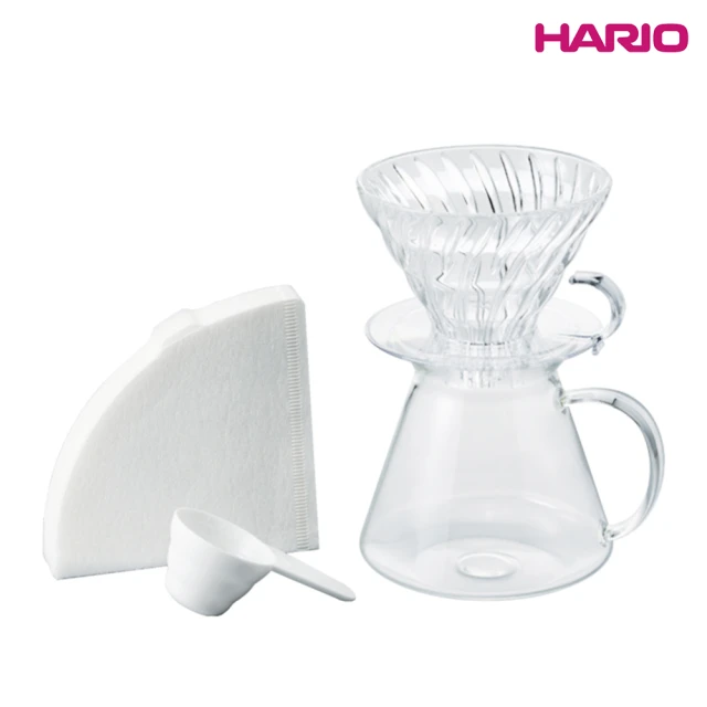 【HARIO】玻璃手沖咖啡-濾杯套組(S-VGBK-02-T)