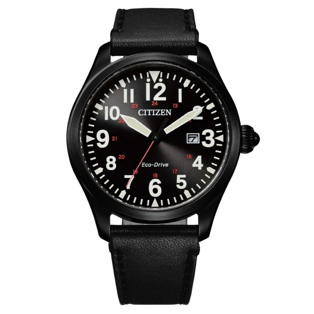 【CITIZEN 星辰】GENTS光動能時尚腕錶-黑42mm(BM6835-23E)