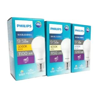 【Philips 飛利浦】6入 真彩版 LED 9.5W E27 3000K 全電壓 黃光 超極光 高演色 球泡燈_PH520577