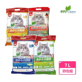 【ECO 艾可】豆腐貓砂7L-4入 原味/綠茶/玉米/活性炭(環保貓砂 貓砂)