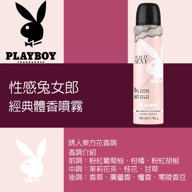 【PLAYBOY】性感兔女郎經典體香噴霧 150ml(專櫃公司貨)