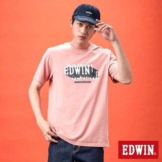【EDWIN】男女裝 網路獨家↘3D前後複製短袖T恤(淡桔色)