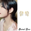 【SECRET BOX】韓國設計S925銀針浪漫閃耀美鑽縷空蝴蝶耳環(S925銀針耳環 美鑽耳環 縷空耳環)