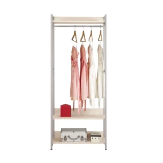 【文創集】多娜特  單吊桿2.7尺開放式雙色高衣櫃