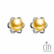 【City Diamond 引雅】日本AKOYA珍珠白K金碎鑽花邊鑽石耳環(三款任選)