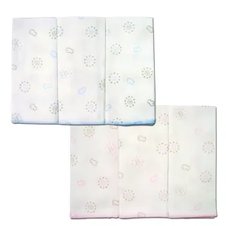 【VIVIBABY】台灣製 精梳棉超柔紗布手帕 貝殼花手帕(精梳棉 高密度餵奶巾 新生兒口水巾 9入1組)