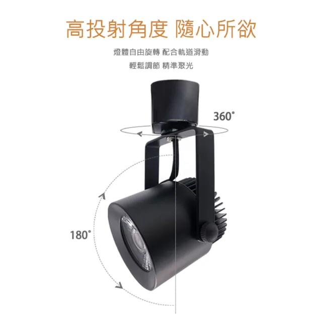 【聖諾照明】LED 12W COB 軌道燈 德國歐司朗晶片 黑色外殼(小鋼炮迷你居家款 CNS國家認證)