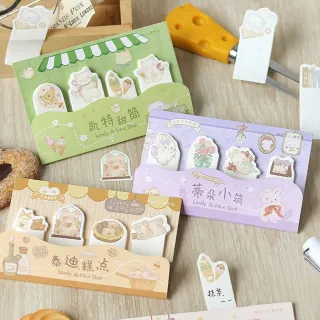 【德德小品集】可愛骨董鋪 標籤貼 索引貼(兔子 熊熊 貓咪 甜筒 手札 糕點)