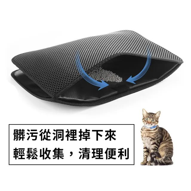 【Dido pets】雙層可折疊防水貓砂墊 EVA無毒材質落砂墊(PT110)