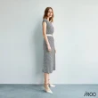 【iROO】斜紋對條嫘縈洋裝