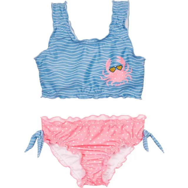 【Playshoes】抗UV防曬比基尼兩件組兒童泳裝-螃蟹(認證UPF50 泳衣+泳褲)