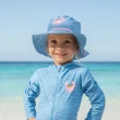 【Playshoes】嬰兒童抗UV防曬水陸兩用漁夫帽-螃蟹(護頸遮脖遮陽帽泳帽)