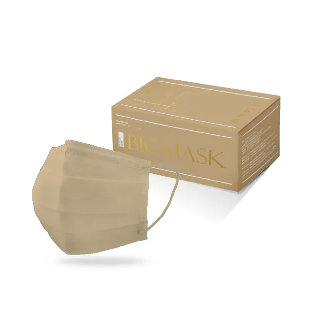【BioMask保盾】醫療口罩-莫蘭迪系列-燕麥奶茶-成人用-20片/盒(醫療級、雙鋼印、台灣製造)