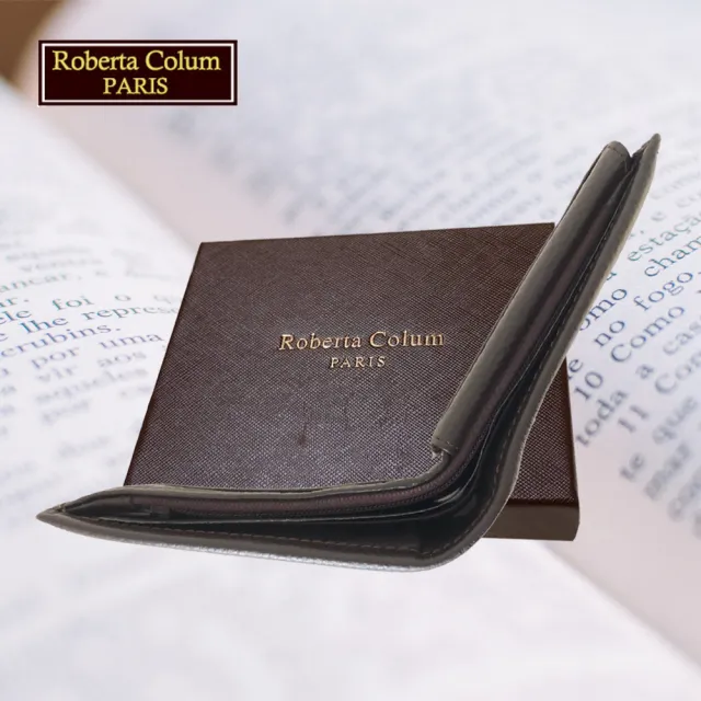 【Roberta Colum】諾貝達 男用專櫃皮夾 8卡片短夾(23153-2咖啡)