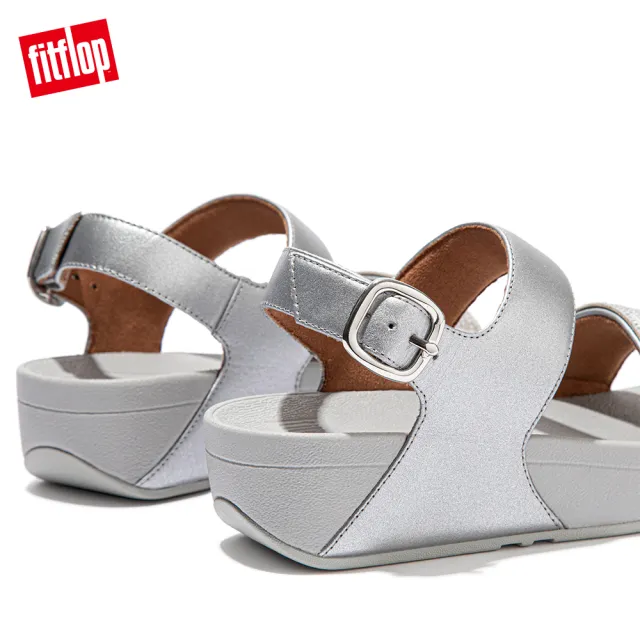 【FitFlop】LULU LASERCRYSTAL LEATHER BACK-STRAP SANDALS 雷射雕刻及水鑽造型後帶涼鞋-女(銀色)