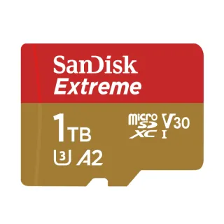 【SanDisk 晟碟】Extreme microSDXC V30 A2 1TB 190MB/s記憶卡(平行輸入)