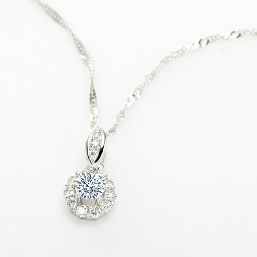 【DOLLY】14K金 輕珠寶0.30克拉完美車工鑽石項鍊(022)