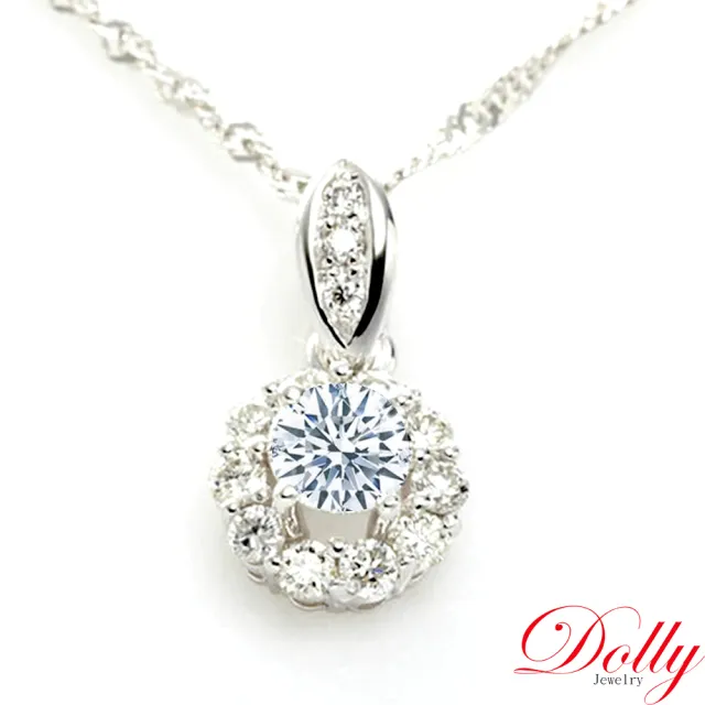 【DOLLY】14K金 輕珠寶0.30克拉完美車工鑽石項鍊(022)