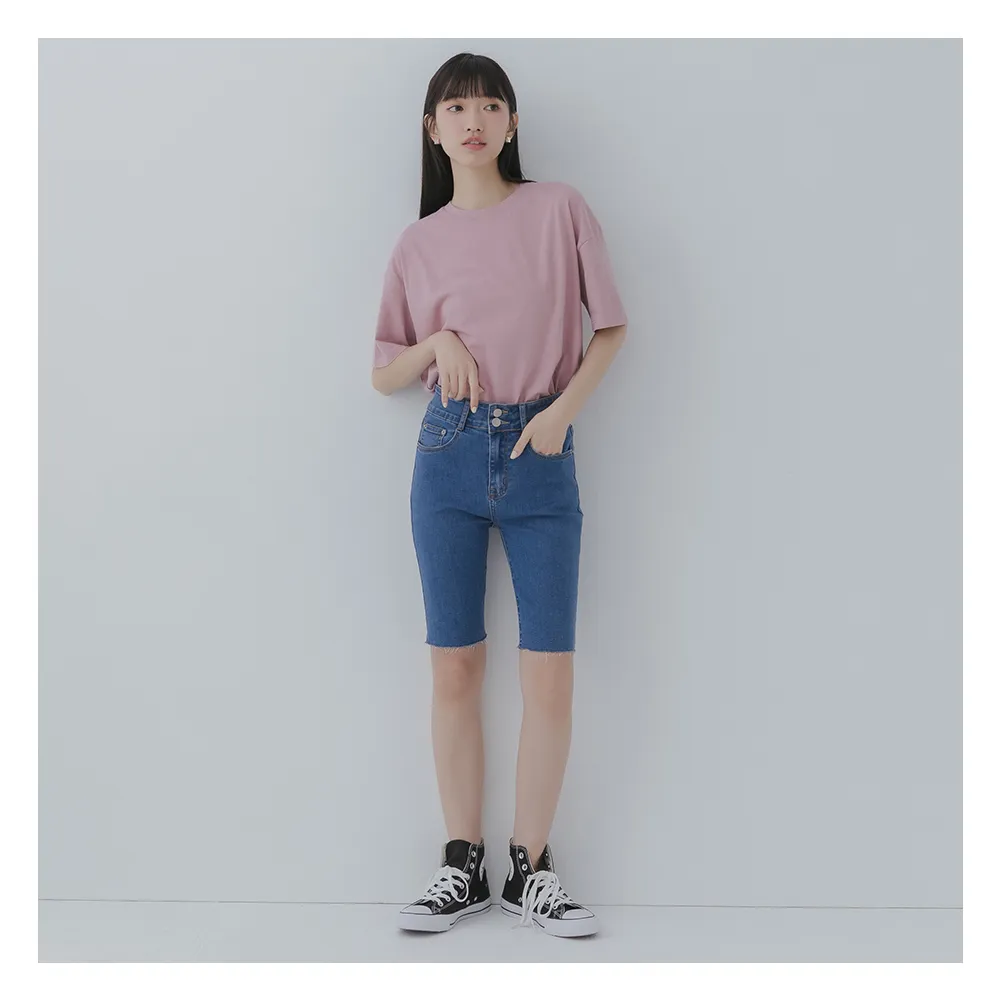 【MO-BO】彈力合身男友風丹寧馬褲(褲子)