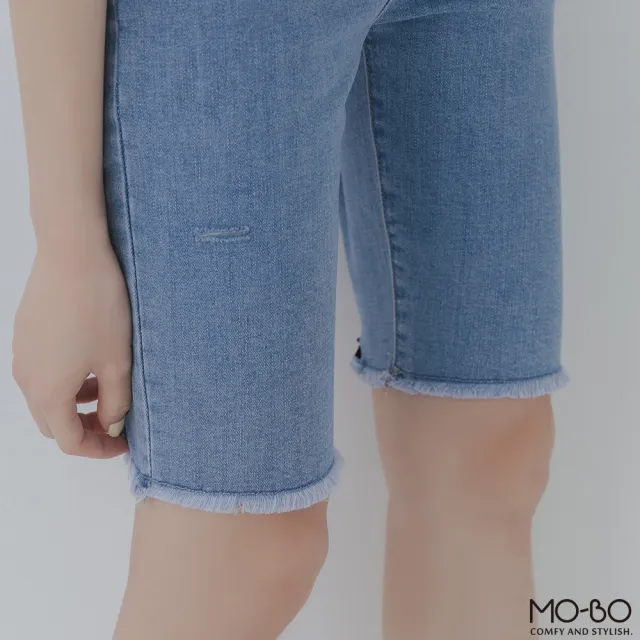 【MO-BO】彈力合身男友風丹寧馬褲(褲子)