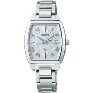 【SEIKO 精工】LUKIA 太陽能電波鈦金屬女錶-銀X銀白 母親節 禮物 送禮(SSQW057J/1B32-0AV0S)