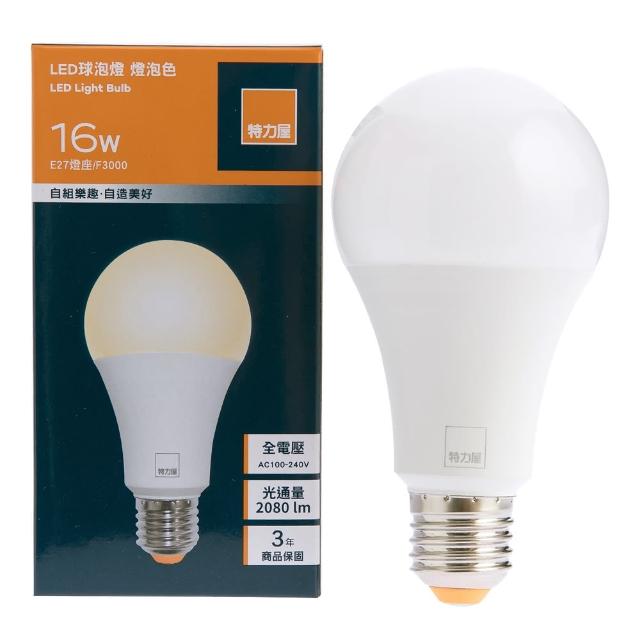 【特力屋】金耀16W LED球泡燈 黃光