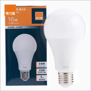 【特力屋】金耀16W LED球泡燈 白光