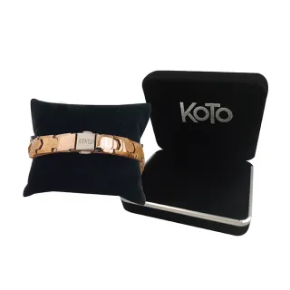 【KOTO】原廠外銷歐洲品牌KENTA Dr.Tenshi 鍺磁子彈玫瑰金鎢鋼手鍊(寬版男款1入 高級絨盒精裝)