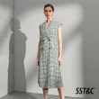 【SST&C 最後55折】綠色格紋西裝領開襟長洋裝8562205002
