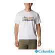 【Columbia 哥倫比亞 官方旗艦】男款-UPF50快排短袖上衣-白色(UAE08060WT / 2022年春夏品)