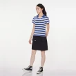 【JEEP】女裝 百搭彈性條紋短袖POLO衫(藍)