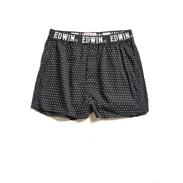【EDWIN】男裝 黑白印花平口褲 / 單件(中灰色)