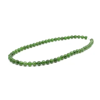 【正佳珠寶】和田碧玉 經典頂級 8mm 翠綠蘋果綠項鍊 和田碧玉項鍊 925銀白K旋轉頭(附鑑定證書)