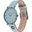 【COACH】Perry 品牌C字皮錶帶女錶-鐵灰x藍 母親節禮物(CO14503923)