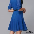 【SST&C 出清２折】520限時限量-藍色拉克蘭袖雪紡洋裝8561811005