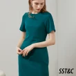 【SST&C 出清２折】湖水綠打褶裝飾洋裝8561910002