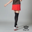 【KING GOLF】女款彈性修身A LINE素面短裙(紅色)