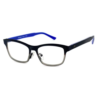 【SUNS】光學眼鏡 薄鋼鏡框複合材質 漸灰+深藍框雙色系列 15247高品質光學鏡框