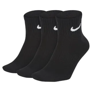 【NIKE 耐吉】長襪 Everyday Lightweight  黑 基本款 襪子 滿額出貨 中筒 休閒 三雙入(SX7677-010)