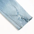 【OUWEY 歐薇】不規則剪裁刷破九分牛仔褲(藍色；S-L；3222088634)