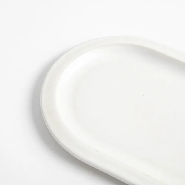 【HOLA】彩夏手感陶瓷7.7吋橢圓盤 白