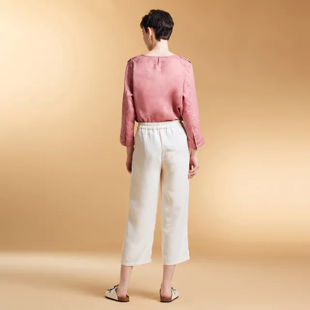 【ST.MALO】法式名伶100%亞麻沁涼調溫精品女上衣-2202WB(莓果粉/蜂蜜黃)