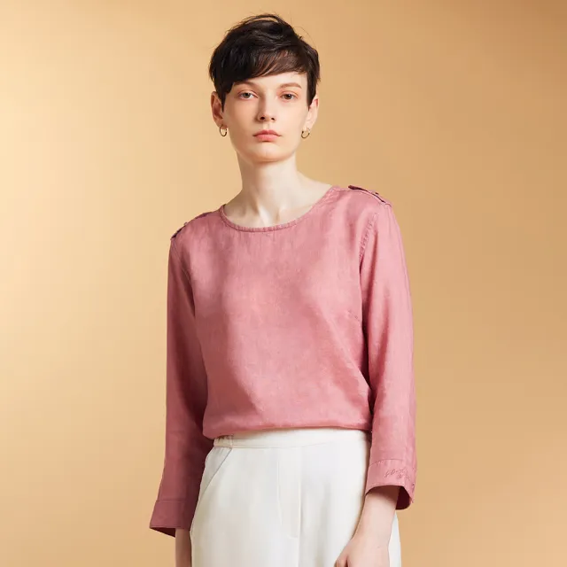 【ST.MALO】法式名伶100%亞麻沁涼調溫精品女上衣-2202WB(莓果粉/蜂蜜黃)