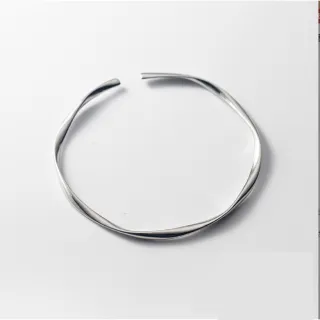 【Porabella】925純銀手鐲手環 時尚氣質開口環開口笑手環可調節式 簡單大方 銀飾 Bangle