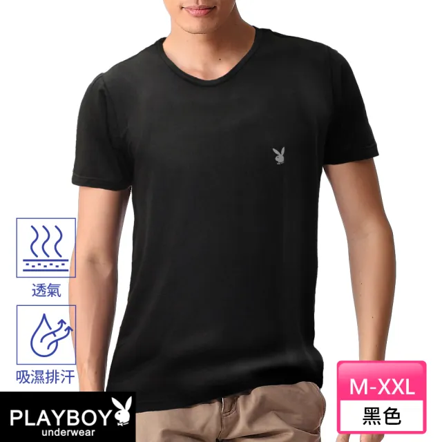 【PLAYBOY】3件組 超彈力氣網清爽速乾圓領短袖-速(高伸展性/短袖/內衣/男內著)