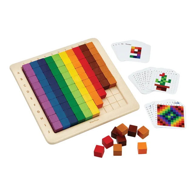 【Plantoys】彩色方塊多元學習組(木質木頭玩具)